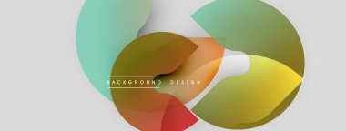 Soyut renkli şekiller çakışıyor. Gradyan renkler dinamik görsel efekt yaratır. Özgeçmiş ve sunumlar için uygun minimalist tasarım.