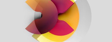 Soyut tasarım özellikleri üst üste binen renkli şekiller. Gradyan renkler harmanlanarak, dinamik görsel etki yaratır. Minimalist tarz, modern estetik.