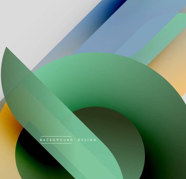 Soyut şekiller örtüşür, dinamik görsel kompozisyon yaratır. Renkler harmanlanır, modern estetik sunulur. Yumuşak gradyanlar biçimleri tanımlar.