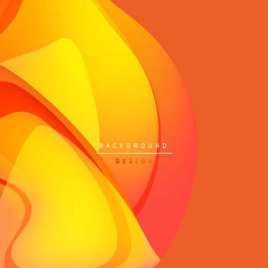 Soyut turuncu, sarı renkler. Pürüzsüz akış şekilleri dinamik görsel etki yaratır. Arka planlar için modern tasarım ögesi.
