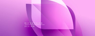 Soyut mor arkaplan. Üst üste binen şekiller dinamik görsel efekt yaratır. Modern tasarım elementleri pürüzsüz eğimler sunar.