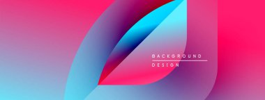 Soyut akışkan şekiller pembe ve mavi renkleri harmanlıyor. Gradyan arkaplan modern tasarım unsuru yaratır. Minimalist estetik, canlı renkler sunar.