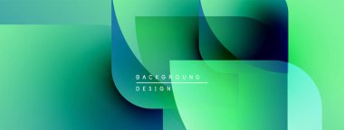 Soyut gradyanlar çakışıyor, dinamik görsel etki yaratıyor. Modern tasarım serin yeşil renkler, pürüzsüz geçişler içerir. Minimalist estetik.