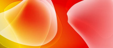 Soyut kompozisyon. Sıcak renkler karışır, sıvı şekiller yaratır. Yumuşak eğimler ışığı, hareketi, enerjiyi akla getiriyor. Minimalist tasarım.