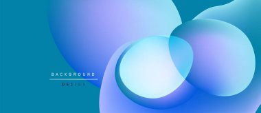 Soyut mavi arkaplan. Üst üste binen daireler dinamik görsel efekt yaratır. Gradyan tonları pürüzsüz geçiş ve modern tasarım sunar.
