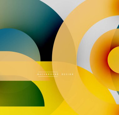 Soyut geometrik şekiller örtüşüyor, canlı renk eğimleri yaratıyor. Tasarım pürüzsüz geçişler ve modern estetik içeriyor..