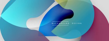 Soyut sıvı şekiller, canlı renklerin karışımı. Modern tasarım, pürüzsüz eğimler dinamik kompozisyon yaratır. Arkaplan özellikleri örtüşen formlar.