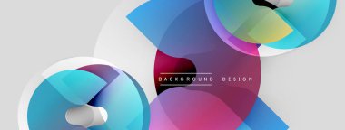 Soyut geometrik şekiller örtüşüyor, canlı renk eğimleri yaratıyor. Modern tasarım elementleri dinamik görsel deneyim önerir.