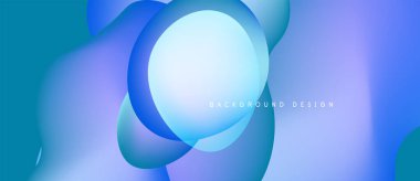 Soyut akışkan şekiller harmanlanarak canlı mavi mor gradyan oluşturur. Modern tasarım dijital projeler için arkaplan öneriyor.