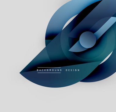 Soyut mavi katmanlar dinamik bileşim yaratır. Pürüzsüz eğimler, akış şekilleri hareketi, modern tasarım estetiğini akla getiriyor..