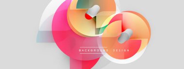 Soyut renkli şekiller çakışıyor. Yumuşak gradyanlar dinamik görsel efekt yaratır. Modern tasarım öğeleri yaratıcılığı ve yeniliği önerir.