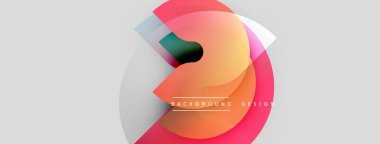 Soyut renkli tasarım. Üst üste binen şekiller dinamik görsel efekt yaratır. Gradyan renkler pürüzsüz ve modern estetikle harmanlanır.