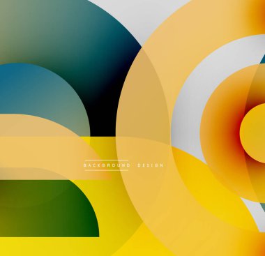 Soyut geometrik şekiller örtüşüyor, canlı renk eğimleri yaratıyor. Tasarım pürüzsüz geçişler ve modern estetik içeriyor..