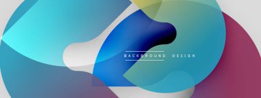 Soyut sıvı şekiller, canlı renklerin karışımı. Modern tasarım, pürüzsüz eğimler dinamik kompozisyon yaratır. Arkaplan özellikleri örtüşen formlar.