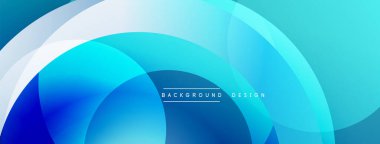 Soyut mavi katmanlar modern tasarım yaratıyor. Yumuşak eğimler derinlik, hareket ve görsel uyumu işaret ediyor. Minimalist estetik.