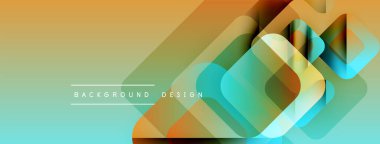 Soyut geometrik şekiller örtüşür, canlı bir gradyan arkaplan oluşturur. Metin, arkaplan tasarımının merkezde konumlandığını okuyor. Modern, renkli kompozisyon.