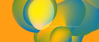 Soyut enerji çemberleri çakışıyor, akışkan gradyanlar yaratıyor. Turuncu, sarı, turkuaz renkler tasarımda baskın. Modern, dinamik kompozisyon.