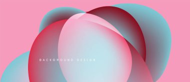 Soyut sıvı şekilleri örtüşür, parlak pembe ve mavi renkler yaratır. Modern tasarım hareket, enerji ve görsel cazibe öneriyor.