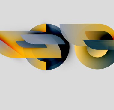 Soyut tasarım katmanlı kurdeleler, gradyanlar içerir. Sarı, gri, donanma renkleri dinamik görsel efekt yaratır. Modern, gösterişli kompozisyon.