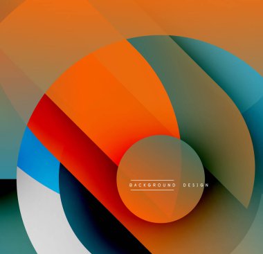 Soyut renkli tasarım. Üst üste binen daireler dinamik görsel efekt yaratır. Gradyan gölgeler modern estetik sunuyor. Yumuşak geçişler, canlı renkler.