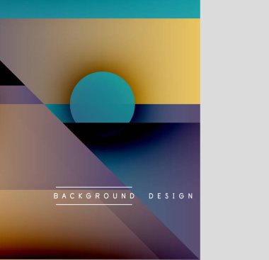 Soyut geometrik bileşim. Renkler karışıyor, modern görsel deneyim yaratıyor. Şekilleri ve çizgileri olan minimalist tasarım.