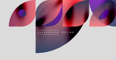 Soyut şekiller örtüşüyor, canlı renk değişimleri yaratıyor. Minimalist tasarım metin arkaplanı, tasarım içerir. Modern estetik.