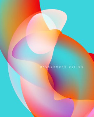 Soyut renkli şekiller çakışıyor. Canlı renkler harmanlanır ve dinamik görsel efekt yaratır. Arka planlar için modern tasarım ögesi.