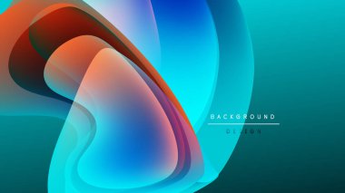 Soyut akışkan şekiller, canlı renklerin karışımı. Dinamik bileşim modern görsel etki yaratır. Arkaplan tasarımı ögesi.
