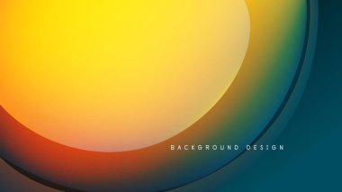 Soyut, enerjik bir arkaplan. Pürüzsüz eğimler sarı, turuncu, deniz mavisi ve siyaha karışıyor. Modern tasarım enerjiyi, akışı çağrıştırır.