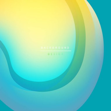 Soyut eğim arkaplanı. Yeşile sarı geçişler, sonra da turkuaz. Akan şekilli minimalist tasarım, yumuşak renkler.