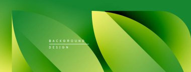 Soyut yeşil eğimler yaprak şekilleri oluşturur. Metin arkaplan tasarımı odaklı modern tasarım. Yumuşak geçişler, canlı renkler.