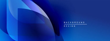 Soyut mavi eğimler dinamik şekiller yaratır. Modern tasarım teknoloji, yenilik, derinlik, görsel cazibe öneriyor. Basit metin netlik ekler.