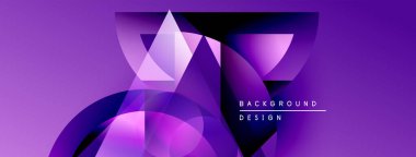 Soyut mor tasarım geometrik şekiller, gradyanlar, dinamik bileşimler içerir. Çeşitli projeler için modern arkaplan.