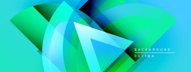 Soyut geometrik şekiller örtüşüyor, canlı turkuazlar yaratıyor, yeşil gradyanlar. Modern tasarım hareket, enerji ve yenilik öneriyor. Arkaplanda metin arkaplan tasarımı var.