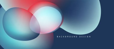 Soyut renkli çakışan daireler dinamik arkaplan oluşturur. Gradyan renkler harmanlanarak modern görsel tasarım oluşturur. Basit metin arkaplan tasarımı okur.