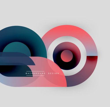 Soyut şekiller örtüşüyor, canlı renk değişimleri yaratıyor. Modern tasarım elementleri dinamik bileşimi, pürüzsüz geçişleri önerir.