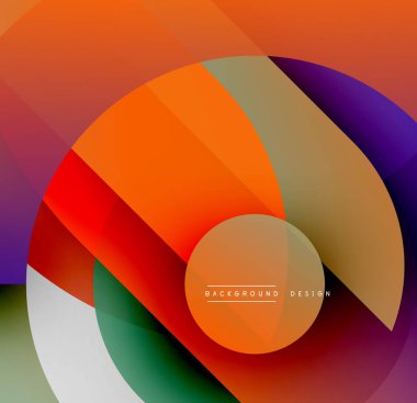 Soyut canlı tasarım dairesel şekillerle örtüşen özellikler. Sıcak, serin renkler harmanlanarak dinamik görsel efekt yaratır. Modern kompozisyon.