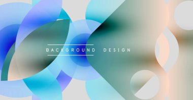Soyut arkaplan özellikleri üst üste binen daireler, yumuşak eğimler. Renkler mavi, yeşil, şeftali, beyaz. Modern tasarım ögesi.