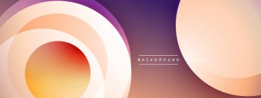 Soyut gradyanlar katmanlı daireler oluşturarak modern arkaplan oluşturur. Yumuşak renkler harmanlanır, görsel derinlik sunulur, basit zarafet.
