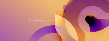 Soyut akışkan şekiller harmanlanır ve sıcak bir eğim yaratır. Turuncu, mor renkler dizaynın baskın rengidir. Hareketi ve enerjiyi işaret eder. Mevcut en küçük metin.