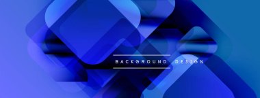 Soyut mavi şekiller modern arkaplan oluşturarak örtüşüyor. Renkler derinlik ve görsel ilgi sağlar. Metin arkaplan tasarımı okur.