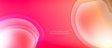 Soyut enerji katmanları dinamik bir eğilim yaratır. Pembe, kırmızı renkler düzgün bir şekilde harmanlanarak akışkan şekiller oluşturur. Modern tasarım ögesi.