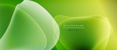 Soyut yeşil katmanlar dinamik arkaplan oluşturur. Düz gradyanlar, modern tasarım, basit şekiller görsel cazibe sunar.