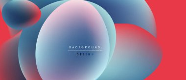 Soyut sıvı şekiller harmanlanarak canlı renk değişimleri yaratır. Tasarım, modern estetik sunan yumuşak maviler, pembeler, kırmızılar içerir..