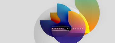 Soyut renkli şekiller örtüşür, dinamik görsel efekt yaratır. Gradyan renkleri pürüzsüz, modern tasarım ögesine karışıyor.