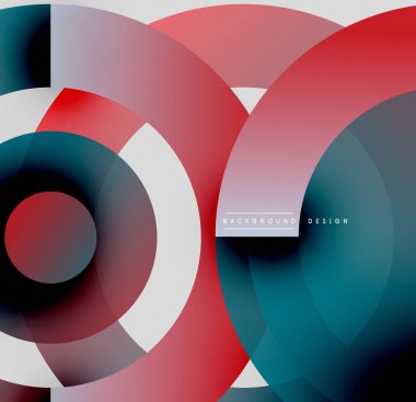 Soyut geometrik şekiller çakışıyor. Kırmızı, deniz mavisi, beyaz, siyah renkler harmanlanarak dinamik görsel efekt yaratır. Modern tasarım ögesi.