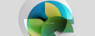 Soyut geometrik şekiller örtüşüyor, canlı renk eğimleri yaratıyor. Modern tasarım öğeleri akıcılık, yenilik ve teknolojiyi önerir.