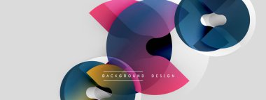 Soyut geometrik şekiller örtüşüyor, canlı renk eğimleri yaratıyor. Metin arkaplan tasarımlı minimalist tasarım mevcut. Modern estetik.