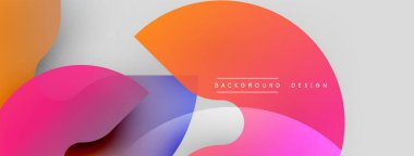 Soyut sıvı şekilleri örtüşür ve canlı renk değişimleri yaratır. Modern tasarım elementleri dinamik hareketi, pürüzsüz geçişleri önerir.