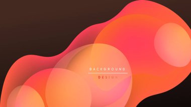 Soyut sıvı şekilleri, sıcak renkler, turuncu gradyanlar siyah arkaplana hakim. Dijital projeler için modern tasarım ögesi.